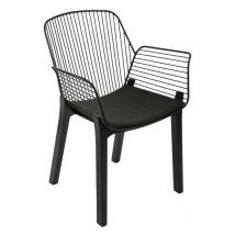 Fauteuil fil « alby » en plastique & bois atmosphera - noir