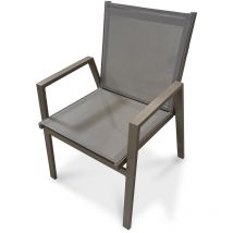 Dcb Garden - floride - Fauteuil de jardin empilable en aluminium quartz