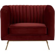 Fauteuil en velours bordeaux - gatsby