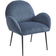 Baïta - Fauteuil gina velours côtelé bleu
