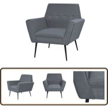 Vidaxl - Fauteuil gris clair acier et tissu - Fauteuil Confortable - Fauteuil Moderne - Fauteuil Gris - Fauteuil Salle à Séjour - Chaise Relaxante