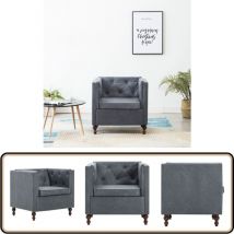 Fauteuil gris tissu - Fauteuil Design - Fauteuil Moderne - Fauteuil Confortable - Chaise Lounge - Fauteuils Gris