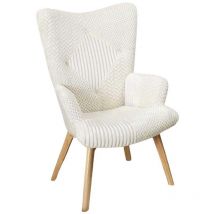 Mobilibrico - Fauteuil patchwork blanc Helsinki