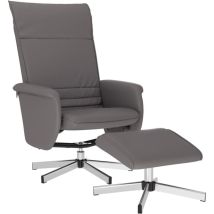 Vidaxl - Fauteuil inclinable avec repose-pied gris similicuir
