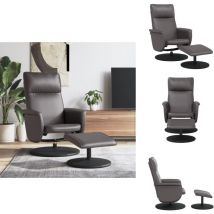 Fauteuil inclinable avec repose-pied gris similicuir - Fauteuil Inclinable - Fauteuil Relaxant - Chaise Ergonomique - Chaise Pivotante - Mobilier De