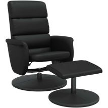 Vidaxl - Fauteuil inclinable avec repose-pied noir similicuir