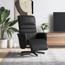 Fauteuil inclinable avec repose-pieds noir similicuir vidaXL