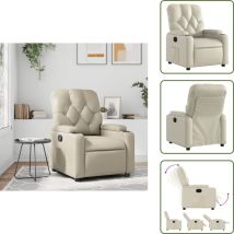 Vidaxl - Fauteuil inclinable Crème Similicuir - Fauteuil Inclinable - Fauteuils Inclinables - Fauteuil - Fauteuil Inclinable Pour Personnes Âgées