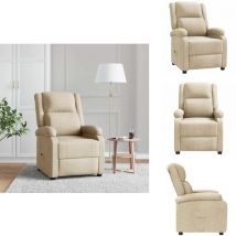 Vidaxl - Fauteuil inclinable Crème Tissu - Fauteuil Inclinable - Fauteuils Inclinables - Fauteuil - Fauteuil Inclinable Pour Personnes Âgées
