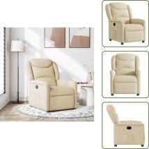 Vidaxl - Fauteuil inclinable Crème Tissu - Fauteuil Inclinable - Fauteuils Inclinables - Fauteuil - Fauteuil Inclinable Pour Personnes Âgées