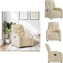 Vidaxl - Fauteuil inclinable Crème Tissu - Fauteuil Inclinable - Fauteuils Inclinables - Fauteuil - Fauteuil Inclinable Pour Personnes Âgées