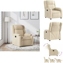 Vidaxl - Fauteuil inclinable Crème Tissu - Fauteuil Inclinable - Fauteuils Inclinables - Fauteuil - Fauteuil Inclinable Pour Personnes Âgées