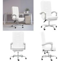 Fauteuil inclinable de bureau Blanc Similicuir - Chaise De Bureau - Chaise Ergonomique - Fauteuil De Bureau - Fauteuil Inclinable - Similicuir - Home