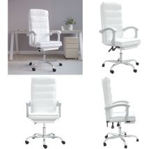 Fauteuil inclinable de bureau Blanc Similicuir - Chaise De Bureau - Chaise Ergonomique - Fauteuil De Bureau - Fauteuil Inclinable - Simuli Cuir