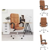 Fauteuil inclinable de bureau Marron Similicuir - Chaise De Bureau - Chaise Ergonomique - Fauteuil De Bureau - Bureau - Meuble De Bureau