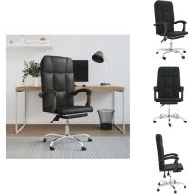 Fauteuil inclinable de bureau Noir Similicuir - Chaise De Bureau - Fauteuil De Bureau - Chaise Ergonomique - Simuli Cuir - Réglable