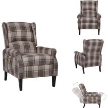 Vidaxl - Fauteuil inclinable de massage Beige Tissu - Fauteuil Massant - Fauteuil Relax - Chaise Massage - Fauteuil Inclinable - Fauteuil Cuir
