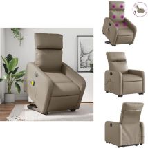 Fauteuil inclinable de massage électrique cappuccino similicuir - Fauteuil Relax - Fauteuil Massant - Fauteuil Inclinable Électrique - Fauteuil