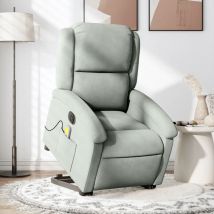Avimac - Fauteuil inclinable de massage électrique gris clair velours