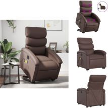 Fauteuil inclinable de massage électrique marron similicuir - Fauteuil Inclinable - Fauteuil Massant - Fauteuil Relax - Fauteuil Électrique
