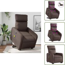 Fauteuil inclinable de massage électrique marron similicuir - Fauteuil Relax - Fauteuil Massant - Fauteuil Inclinable Électrique - Fauteuil