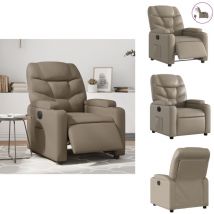 Fauteuil inclinable électrique Cappuccino Similicuir - Fauteuil Inclinable Électrique - Fauteuil Relax - Chaise Ergonomique - Fauteuil Capitonné