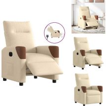 Vidaxl - Fauteuil inclinable électrique Crème Tissu - Fauteuil Inclinable Électrique - Fauteuils Inclinables Électriques - Fauteuil Électrique Pour