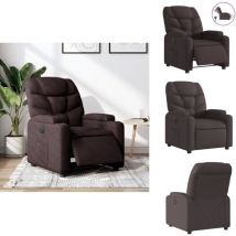 Vidaxl - Fauteuil inclinable électrique Marron foncé Tissu - Fauteuil Inclinable Électrique - Fauteuils Inclinables Électriques - Fauteuil Électrique
