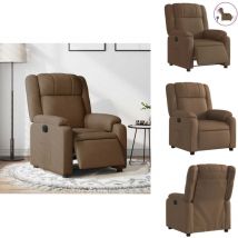 Vidaxl - Fauteuil inclinable électrique Marron Tissu - Fauteuil Inclinable Électrique - Fauteuils Inclinables Électriques - Fauteuil Électrique Pour