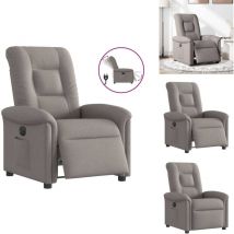 Vidaxl - Fauteuil inclinable électrique Taupe Tissu - Fauteuil Inclinable Électrique - Fauteuils Inclinables Électriques - Fauteuil Électrique Pour