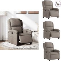 Vidaxl - Fauteuil inclinable électrique Taupe Tissu - Fauteuil Inclinable Électrique - Fauteuils Inclinables Électriques - Fauteuil Électrique Pour