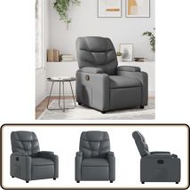 Vidaxl - Fauteuil inclinable Gris Similicuir - Fauteuil Inclinable - Fauteuil Relax - Chaise Inclinable - Canapé Inclinable - Mobilier De Salon