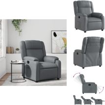 Vidaxl - Fauteuil inclinable Gris Similicuir - Fauteuil Inclinable - Fauteuil Relax - Chaise Inclinable - Canapé Inclinable - Mobilier De Salon