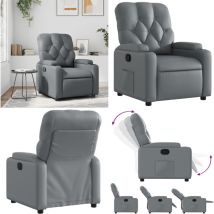 Vidaxl - Fauteuil inclinable Gris Similicuir - Fauteuil Inclinable - Fauteuil Relax - Chaise Inclinable - Canapé Inclinable - Mobilier De Salon