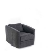 Fauteuil inclinable manuel en tissu, 85-140cm x 70cm x 69-96cm, structure en bois massif et mécanisme en métal, revêtement gris foncé