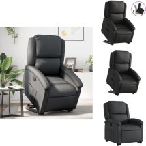 Fauteuil inclinable noir cuir véritable - Fauteuil Inclinable - Fauteuil Relax - Fauteuil Électrique - Fauteuil Senior - Fauteuil Cuir