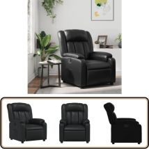 Fauteuil inclinable Noir Similicuir - Fauteuil Inclinable - Fauteuil Relax - Chaise Inclinable - Canapé Lit - Mobilier Intérieur