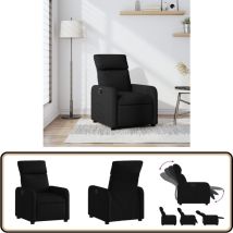 Vidaxl - Fauteuil inclinable Noir Tissu - Fauteuil Inclinable - Fauteuil Relax - Chaise Inclinable - Mobilier De Salon - Canapé Lit