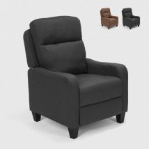 Le Roi Du Relax - Fauteuil relax inclinable avec repose-pieds en tissu design moderne Kyoto - Gris