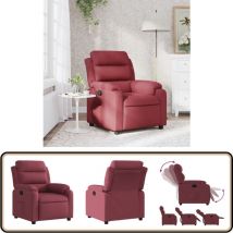 Fauteuil inclinable Rouge bordeaux Tissu - Fauteuil Inclinable - Chaise Relaxante - Fauteuil Rouge - Fauteuil Confortable - Fauteuil Design