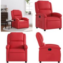 Fauteuil inclinable Rouge Similicuir - Fauteuil Inclinable - Chaise Relaxante - Fauteuil Rouge - Fauteuil Similicuir - Fauteuil Confortable - Home &