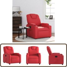 Vidaxl - Fauteuil inclinable Rouge Similicuir - Fauteuil Inclinable - Fauteuil Rouge - Chaise Relaxante - Fauteuil Confortable - Fauteuil Design