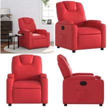 Vidaxl - Fauteuil inclinable Rouge Similicuir - Fauteuil Inclinable - Fauteuil Rouge - Chaise Relaxante - Fauteuil Confortable - Fauteuil Design