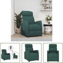 The Living Store Fauteuil Vert foncé Tissu - Fauteuil Inclinable - Fauteuil Releveur - Fauteuil Confortable - Fauteuil Design - Fauteuil Vert
