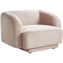 Fauteuil Incurvé Glam Style Art Déco avec Accoudoirs en Tissu Taupe Skjanes