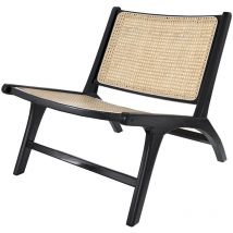 Rendez-vous Déco - Fauteuil en teck noir et tressage cannage en rotin - kilka