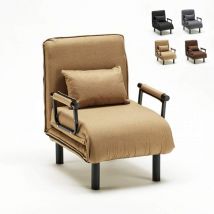 Le Roi Du Relax - Fauteuil convertible 1 place chauffeuse en tissu Deborah - Beige