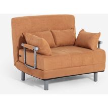 Le Roi Du Relax – Fauteuil Convertible En Tissu 100 X 75 X 80 Cm – Structure En Tube D'Acier – 4 Coussins Confort – Design Moderne Pour Petits Espaces