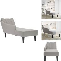 Fauteuil long avec accoudoir droit gris nuage tissu - Fauteuil Long - Fauteuils Longs - Fauteuil - Fauteuil De Salon
