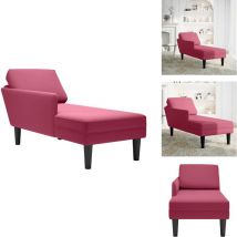 Fauteuil long avec coussin et accoudoir droit rouge bordeaux - Fauteuil Long - Fauteuils Longs - Fauteuil - Fauteuil De Salon